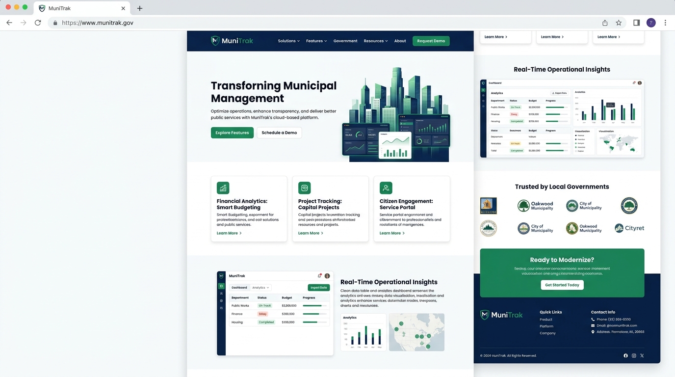MuniTrak Municipal Dashboard Interface